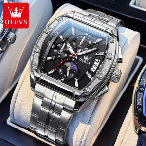 OLEVS Watch For Men Waterproof Original Brand Sports Casual Watch Stainless Steel Strap Luminous Calendar Chronograph With Box