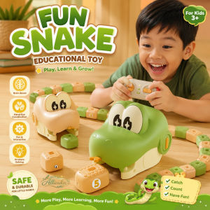 Allieuka RC Magnetic Snake Toy Kids STEM Educational Toy RC Hungry Snake Toy Boys Girls Birthday Gift