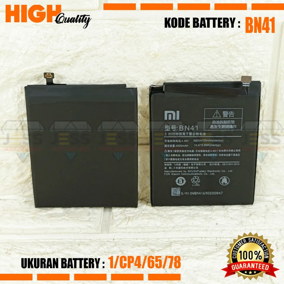 Baterai Battery Original Xiaomi BN41 BN-41 For Tipe Redmi Note