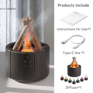 Bonfire Aromatherapy Essential Oil Diffuser 250ml With Remote Control Cool Mist Air Humidifier Simulated Flame for Home Bedroom Office
