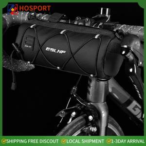 【HOSPORT】 Handlebar Bag Reflective Frame Pannier Bag Mesh Design Portable Shoulder Pack Multi-pocket Multifunctional Triangle Pouch for Bike Bicycle