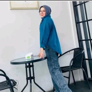 Kemeja Wanita terbari Rika Top Blouse Linen Style Kekinian