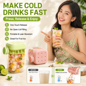 Two-In-One Ice Cube Mold Press Release Leak-Proof Ice Maker Mold Ice Container For Home Kitchen Party Cool Drinks