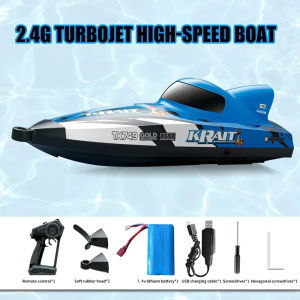 JDD[Fast Delivery][Original Available] TX749 High speed Vortex Jet Boat 25km/h 2.4GHz Brushless 1806 Motor Remote Control Jet Boat and Childrens Toy