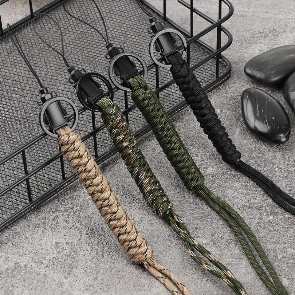 Backpack Paracord Keychain Parachute Cord Key Ring Lanyard Rotatable Buckle