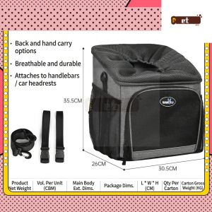 Dog Carrier Bag Soft Side Backpack Cat Pet Carriers Dog Travel Bags Airline Approved Transport For Small