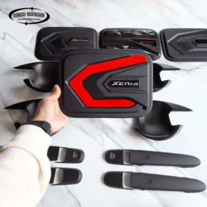 Paket Garnish Lampu Depan Belakang Outer Door Cover Handle Pegangan Pintu Tank Cover Grand All New Xenia 2015 - 2018 Hitam Premium