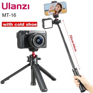 ULANZI MT-16 Extendable Tripod Selfie Stick with Ball Head and Cold Shoe Vlog Mount for Smartphone GoPro Insta360 DJI Osmo Action Camera