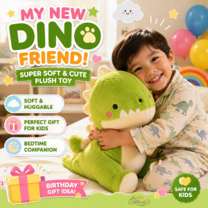 Allieuka Cute Dinosaur Plush Toy Cartoon Stuffed Doll Soft Toy for Kids Room Playtime Companion