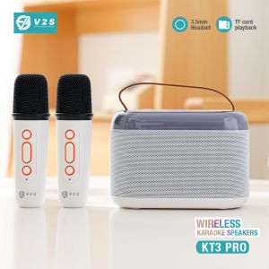 V2S KT3 Wireless Karaoke Mini Bluetooth Speaker with Wireless Microphone KTV Sound Speaker
