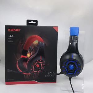 หูฟังคอมพิวเตอร์แบบมีสายติดศีรษะ สำหรับเล่นเกมส์ คอมพิวเตอร์ตั้งโต๊ะ แล็ปท็อป ควบคุมแบบมีสาย หูฟังอีสปอร์ต KOMC โรงงานขายส่ง