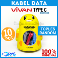 KABEL DATA VIVAN CBC100 TYPE C Kaleng Isi 20 Pcs & 10 Pcs - Kabel Vivan Tipe C  Kabel Data Type C  Kabel Vivan Isi 20 Pcs  Data Cable  Kabel Vivan Type C  Cabel Charger Fast Charging  Tipe C Kabel Casan Toples Kaleng Isi 20Pcs 20 Buah. 