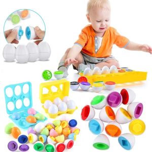 12Pcs Egg Shape Number Matching 3D Puzzle Early Educational Recognition Toy Sorter Montessori Game