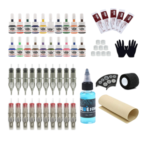 อุปกรณ์สักลาย ชุดอุปกรสักลาย สีสักลายเข็มสักลายหนังเทียมสัก