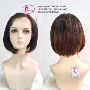 Ryuuta Wig Front Half Lace Deep Free Parting Bob Anna Black Brown