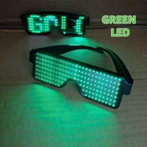 Eyeglasses LED Light Colorful Light-Up USB-Charging Built-In Pattern Party Glasses Plastic Elegant White Light