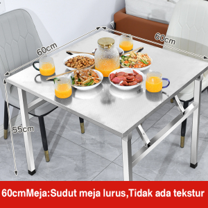 ⭐Dapat dilipat⭐Meja baja tahan karat Meja Makan bergaya industrial portabel Piknik luar ruangan Restoran Meja Dan Kursi Baja Tahan Karat cxq