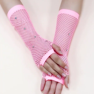 Fishnet Gloves Nightclub Dancing Gloves Party Accessory Half Finger Fishnet Gloves Hollow Wrist Gloves