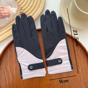 Woken ถุงมือผู้หญิงหน้าจอสัมผัสสำหรับผู้ชายถุงมือพิมพ์ลายจุดผ้าไอซ์ซิลค์ไม่ลื่นระบายอากาศได้ป้องกันรังสียูวีถุงมือขับรถจักรยานยนต์2025ฤดูร้อน