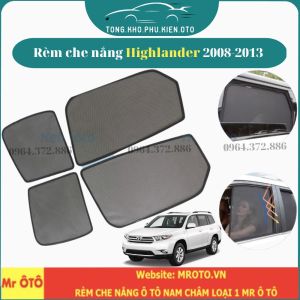 Rèm Che Nắng Xe Toyota Highlander 2008-20132016-2019- Hàng Loại 1 Mr Ô Tô vải dàychống nắng tốt dễ lắp đặt vừa khít theo xe