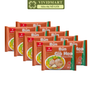 [SET 10 GÓI] - VIFON - Bún Vifon 4 vị: Bún riêu cua (có cua thật) Bún tôm Bún giò heo Bún bò Huế Bún ăn liền (65-80g/gói)