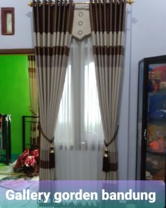 GORDEN JENDELA PINTU kombinasi Coklat cream Bahan Blackout Import Grade A Mewah elegan dan tebal