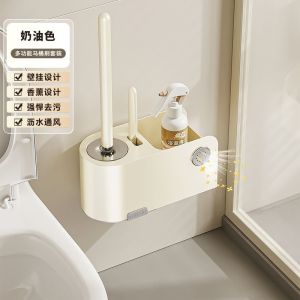Toilet brush household no dead corners new toilet wall mounted toilet brush set long handle cleaning tool