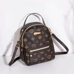 กระเป๋าเป้สะพายหลังขนาดเล็กพิมพ์ลายแฟชั่นสำหรับผู้หญิงกันน้ำได้2ชั้นความจุเยอะ  กระเป๋าสะพายไหล่ลำลองใส่ได้ทุกวัน