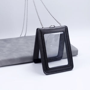 ที่ใส่ป้ายหนังติดหน้าต่างใส4ด้านพร้อมสายคล้องเคสใส่บัตรประชาชนอุปกรณ์ทำงานสำนักงาน