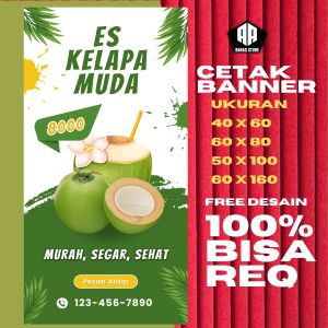 Spanduk Banner ES KELAPA MUDA BISA REQUEST