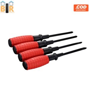 Obeng Magnet Gagang Karet Granat Jagung 2-8 Inch Plus Minus