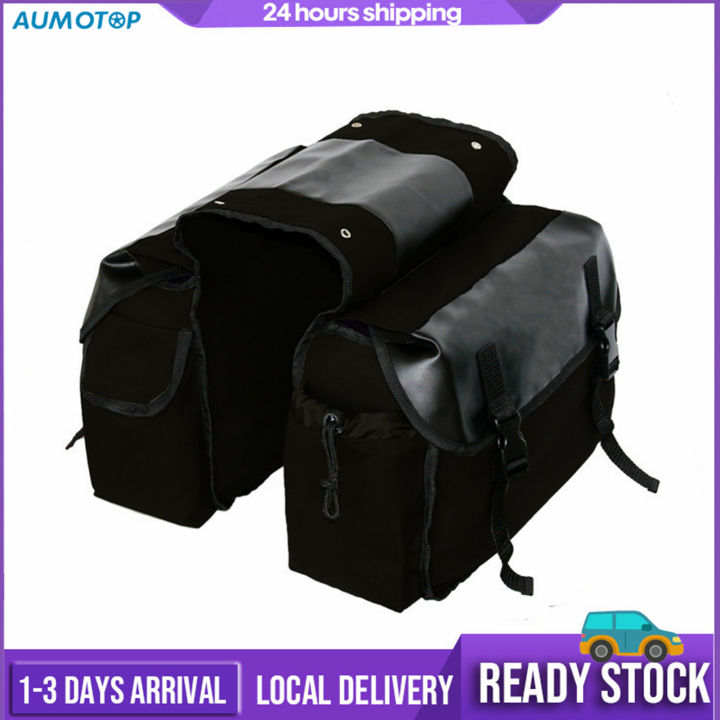 Motorbike Large Capacity Saddle Bag Motorcycle Riding Travel Canvas  Waterproof Panniers Box Side Tools Bag Pouch for Motorbike Lazada PH