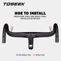 TOSEEK TR5500แฮนด์บาร์รถจักรยานเสือหมอบคาร์บอน,ราวจับคาร์บอน28.6มม. พร้อมที่ยึดคอมพิวเตอร์จักรยาน. 