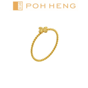 Poh Heng Jewellery 24K Lucky Clover Ring in Yellow Gold[Price By Weight]