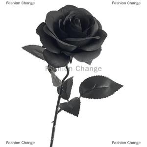 [COD] Fashion Change Flower Black Silk Artificial Rose Flower Halloween Gothic Dark Flowers For Wedding Home Party Decor Simulation Flowers