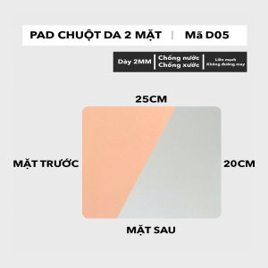 DeskPad Da PU 2 Mặt Cỡ Lớn Màu Xám Ánh Bạc/Hồng - Chống Nước - Chống Trầy - Dễ Vệ Sinh