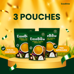 3 POUCHES EaseBrew Herbal Coffee Natural Ingredients Peace And Happiness