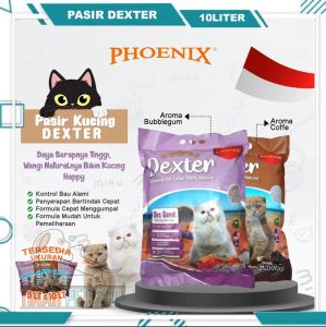 Pasir Kucing Gumpal Wangi Phoenix Dexter Cat Litter Ukuran 10L - Pasir Gumpal Import / Pasir Wangi Kucing