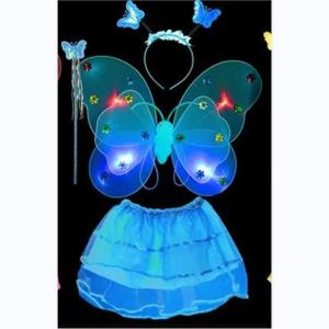 Girls Princess 4pcs/set Costume Butterfly Fairy Butterfly Angel Wing Dress Up Set with dress