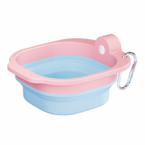 CUTE ELVES Portable Collapsible Dog Water Bowl Food Grade Lightweight Pet Food Water Feeding Tray Pet Supplies with Carabiner Pet Travel Feeder Outdoor