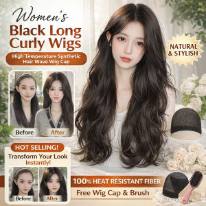 Wavy Hair Wig Long Curly Wig Natural Looking Big Waves Synthetic Hairpiece