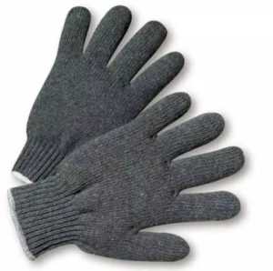 Sarung Tangan Kerja Warna Abu Isi 6 Pasang Bahan Kain Rajut Tebal