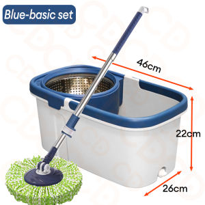 CD Mop With Squeezer Heavy Duty Stainless Steel Spinner Mop Bucket with Drain Cap Wet and Dry Tornado Mop Original