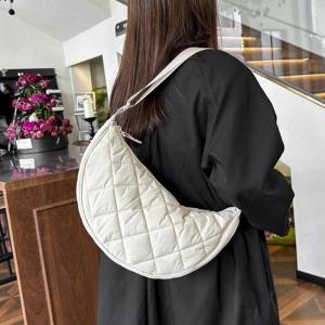 Quilted Plaid Womens Hobos Shoulder Bags Travel Shopping Ladies Crossbody Bag Large Capacity Nylon Female Handbags Purse2026