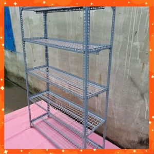 Kệ sắt V lỗ rộng 30cm x cao 1.5m ( Vỉ sắt ô vuông_ 5 tầng) độ rộng dài tầng kệ nhiều kích thước