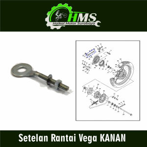 Setelan Rantai Vega KANAN (Harga Per 1 PCS) - Stelan Rante Anting Anting Chain Adjuster Yamaha Vega