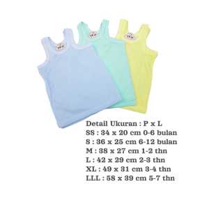 3 PCS  Singlet Bayi Kaos Dalam Bayi Anak Usia 0-7 Tahun