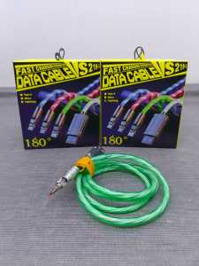 Kabel LED 120W 6A USB Fast Charging Kabel data Android Rotasi kepala 180 derajat Super fast charging