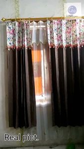 Gorden pintu plisket tebal polos motif gratis kawat S