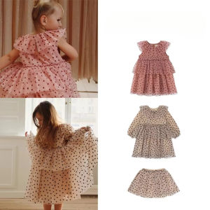 KS Autumn Baby Girls Christmas Party Mesh Dress Dot Skirt Kids Cotton Clothes Girls Dresses Infant Children Long Sleeve Vestidos2026